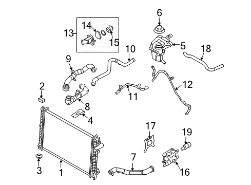 2008 Mercury Milan Radiator & Components Diagram