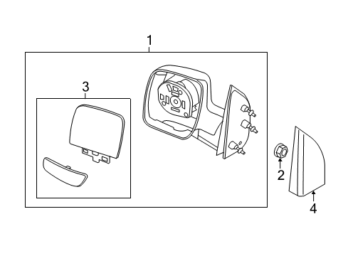 2013 Ford E-250 Outside Mirrors Diagram