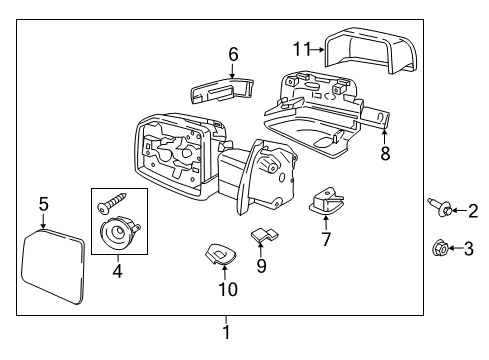 2016 Ford F-150 Mirror, Front Passenger Side Diagram for FL3Z-17682-NB
