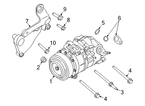 2016 Lincoln MKX A/C Condenser, Compressor & Lines Diagram 1 - Thumbnail