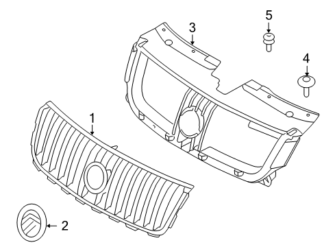 2008 Mercury Sable Grille & Components Diagram