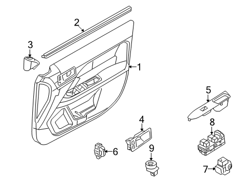 2007 Ford Fusion Interior Trim - Front Door Diagram