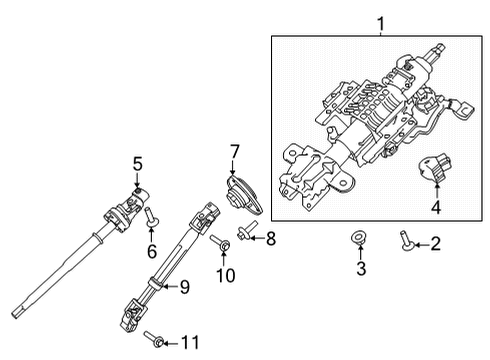 2021 Ford F-150 Steering Column & Wheel, Steering Gear & Linkage Diagram 4 - Thumbnail
