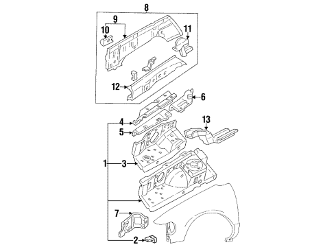 1993 Mercury Villager Front Reinforcement, Driver Side Diagram for F3XY16C275A