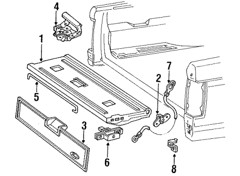 1989 Ford Ranger Tail Gate Diagram