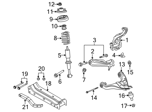 2004 Mercury Mountaineer Front Suspension, Control Arm Diagram 1 - Thumbnail