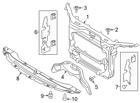 2012 Lincoln MKX Radiator Support Diagram