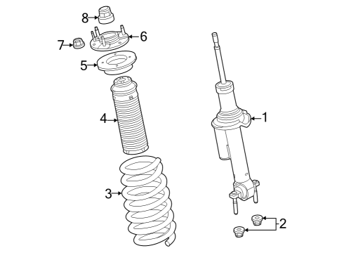 2021 Ford Bronco Shocks & Components - Front Diagram