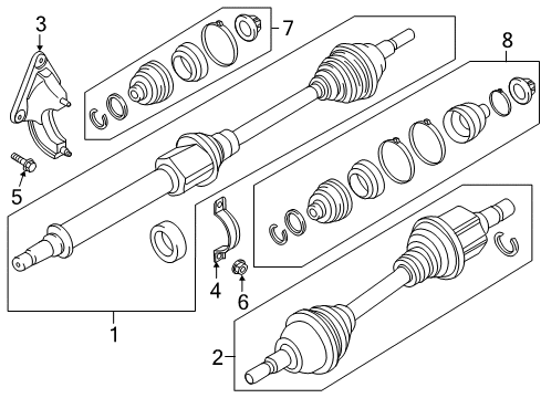 2017 Ford C-Max Drive Axles - Front Diagram