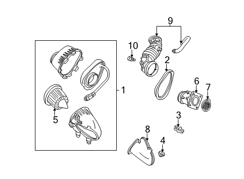 1999 Ford Mustang Air Cleaner Diagram for XR3Z-9600-CA