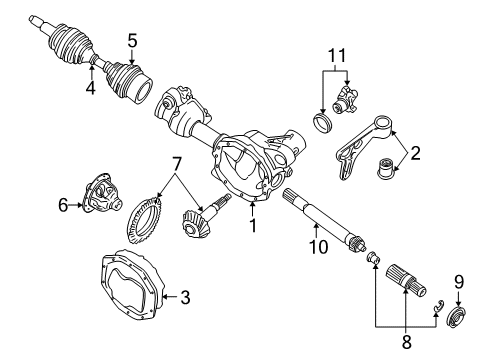 1999 Ford Explorer Carrier & Front Axles Diagram
