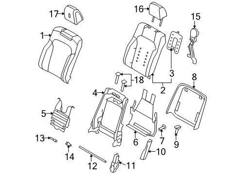 2014 Lincoln MKS Front Seat Components Diagram