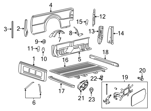 2014 Ford F-250 Super Duty Front & Side Panels Diagram