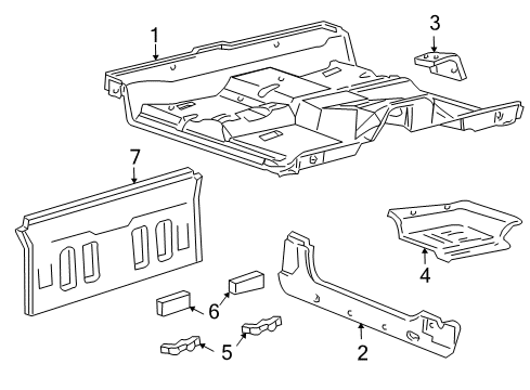 1999 Ford F-150 Back Panel, Floor, Hinge Pillar, Uniside Diagram 2 - Thumbnail