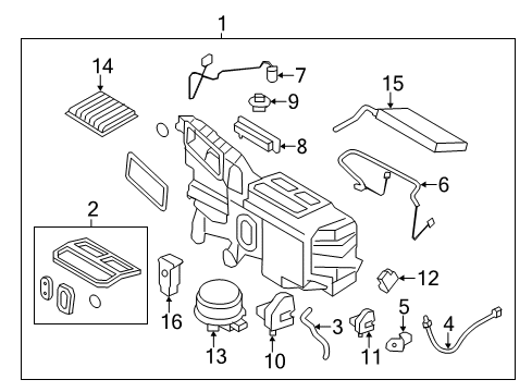 2012 Lincoln MKX A/C Evaporator Components Diagram