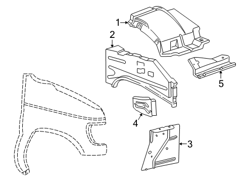 2001 Ford E-150 Econoline Club Wagon Structural Components & Rails Diagram