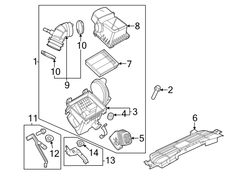 2020 Ford Escape Air Cleaner Assembly Diagram for LX6Z-9600-F