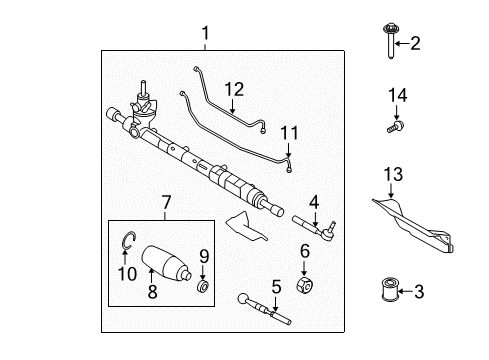 2012 Ford Fusion Steering Column & Wheel, Steering Gear & Linkage Diagram 6 - Thumbnail