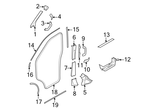 2023 Ford E-Transit Lower Trim, Rear Passenger Side Diagram for BK3Z-61243W12-BA