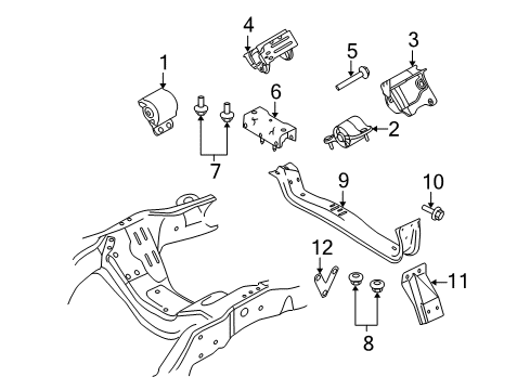 2008 Ford F-350 Super Duty Engine & Trans Mounting Diagram 2 - Thumbnail