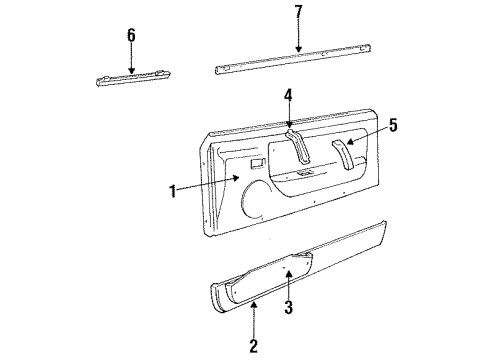 1992 Mercury Capri Inner Weatherstrip, Driver Side Diagram for E9JY7621457B