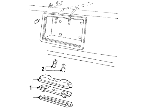 1991 Ford LTD Crown Victoria License Lamps Diagram 1 - Thumbnail