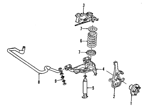 1991 Ford Aerostar Front Suspension, Control Arm Diagram 4 - Thumbnail