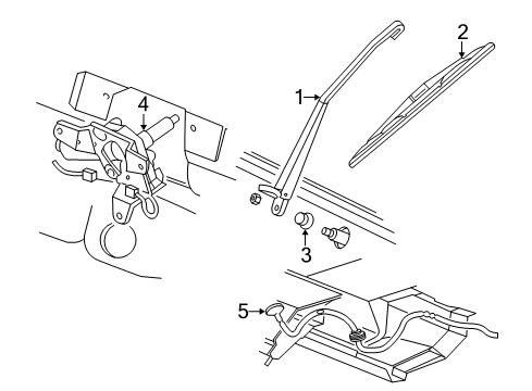 2005 Mercury Monterey Lift Gate - Wiper & Washer Components Diagram