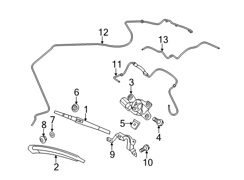 2019 Ford Fiesta Lift Gate - Wiper & Washer Components Diagram