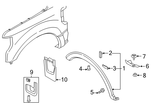 2018 Ford F-250 Super Duty Exterior Trim - Fender Diagram