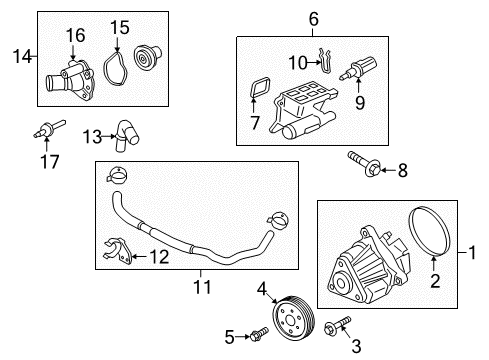 2018 Ford EcoSport Water Pump Diagram for 4S4Z-8501-E
