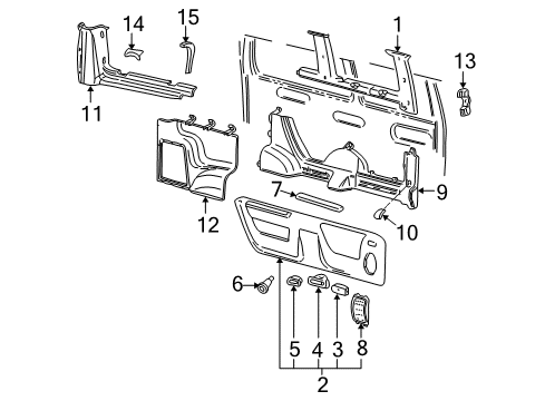 2011 Ford E-250 Speaker Grille, Rear Driver Side Diagram for 8C2Z-18978-AB