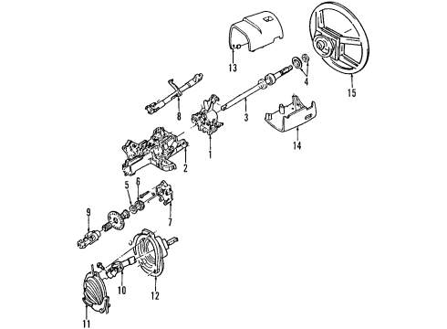 2002 Mercury Sable Steering Column, Steering Wheel & Trim Diagram 1 - Thumbnail