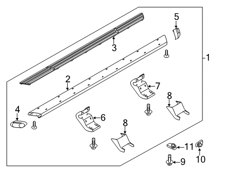 2012 Ford F-150 Running Board, Black, Driver Side Diagram for BL3Z-16451-AAPTM
