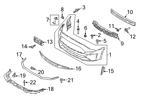 2021 Ford Mustang Bumper & Components - Front Diagram 1 - Thumbnail