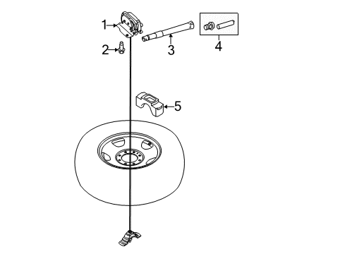 2014 Ford F-250 Super Duty Carrier & Components - Spare Tire Diagram