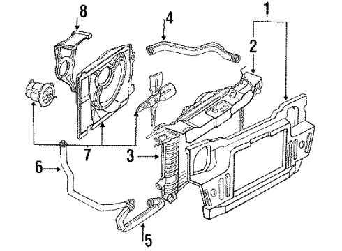 1994 Ford Tempo Radiator & Cooling Fan Diagram 2 - Thumbnail