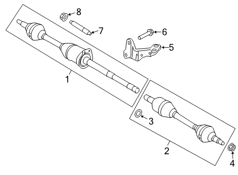 2012 Lincoln MKT Drive Axles - Front Diagram