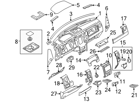 2010 Ford F-150 Instrument Panel, Body Diagram 1 - Thumbnail