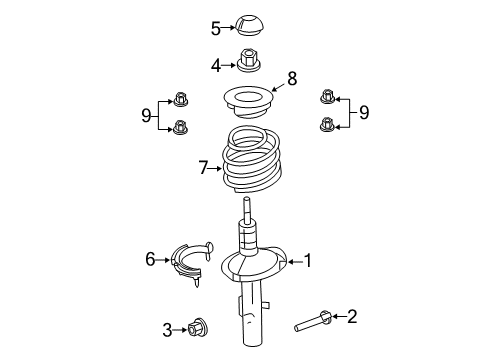 2012 Lincoln MKT Struts & Components - Front Diagram