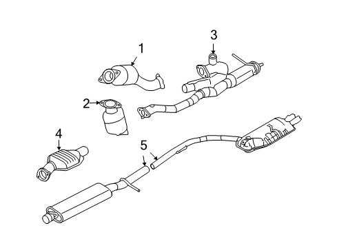 2005 Mercury Montego Catalytic Converter, Front Driver Side Diagram for 7F9Z-5E213-A