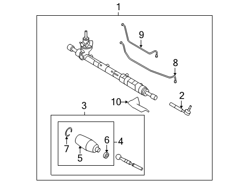 2009 Lincoln MKZ Steering Column & Wheel, Steering Gear & Linkage Diagram 3 - Thumbnail