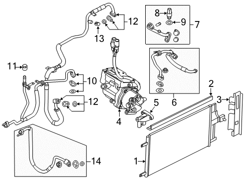 2012 Ford Escape A/C Condenser, Compressor & Lines Diagram 2 - Thumbnail