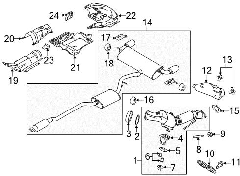 2019 Lincoln MKC Exhaust Components Diagram 1 - Thumbnail