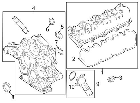 2023 Ford F-250 Super Duty Valve & Timing Covers Diagram 2 - Thumbnail