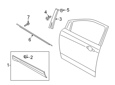 2016 Ford Escape Applique, Front Driver Side Diagram for CJ5Z-7820555-AC
