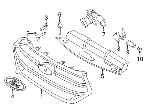 2015 Ford Edge Emblem, Front Diagram for JT4Z-8213-A