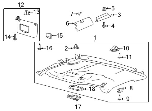 2019 Ford F-350 Super Duty Mount Bracket, Upper Diagram for LC3Z-25045B34-A
