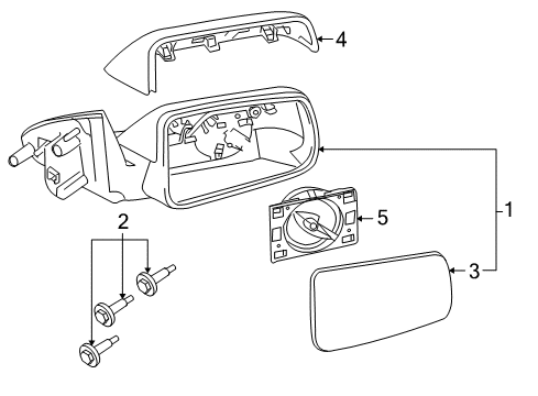 2008 Ford Focus Mirror Assembly, Passenger Side Diagram for 8S4Z-17682-AA