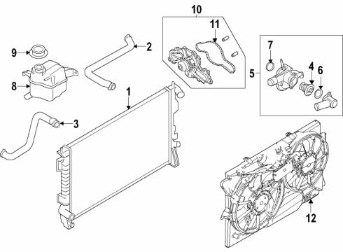 2015 Ford Police Interceptor Sedan Cooling System, Radiator, Water Pump, Cooling Fan Diagram 6 - Thumbnail